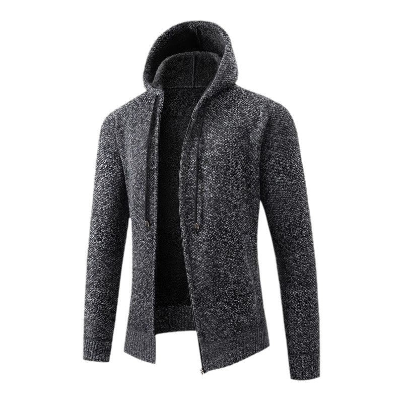 Men's cozy fleece jacket with hood Lisslune