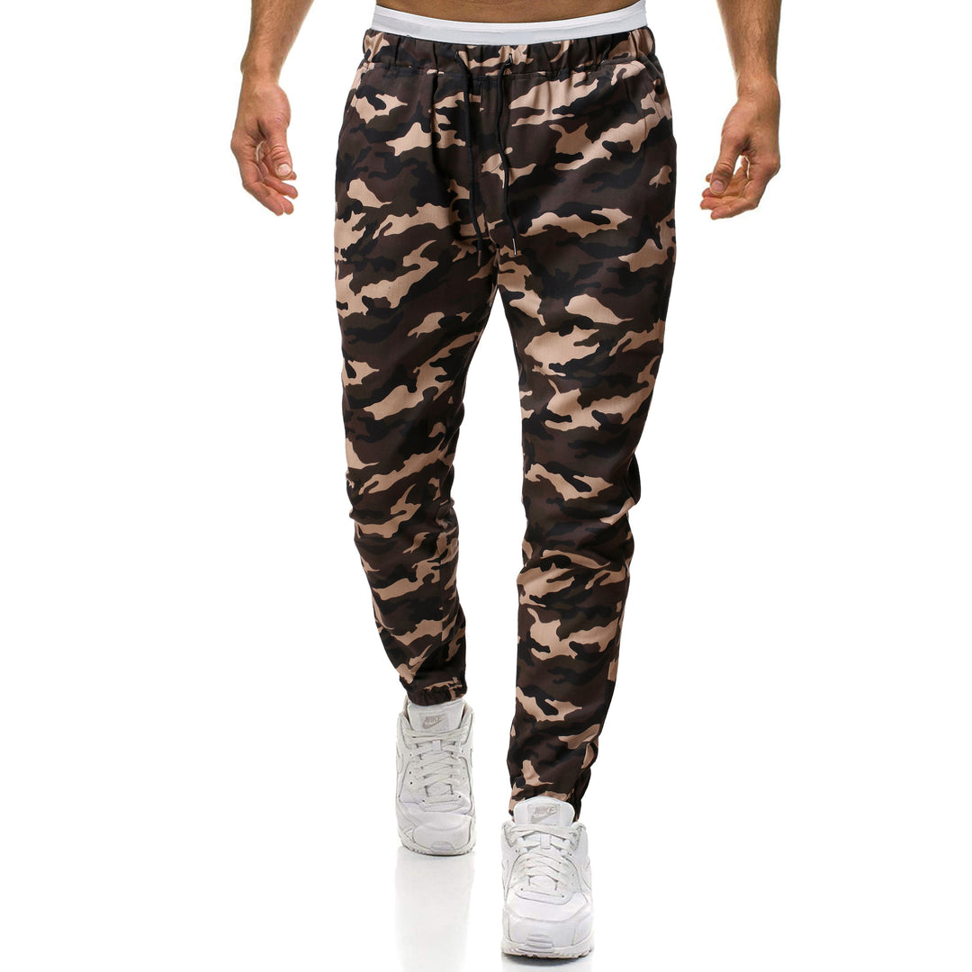 Men's cargo pants with stylish camouflage design and elastic waistband Lisslune