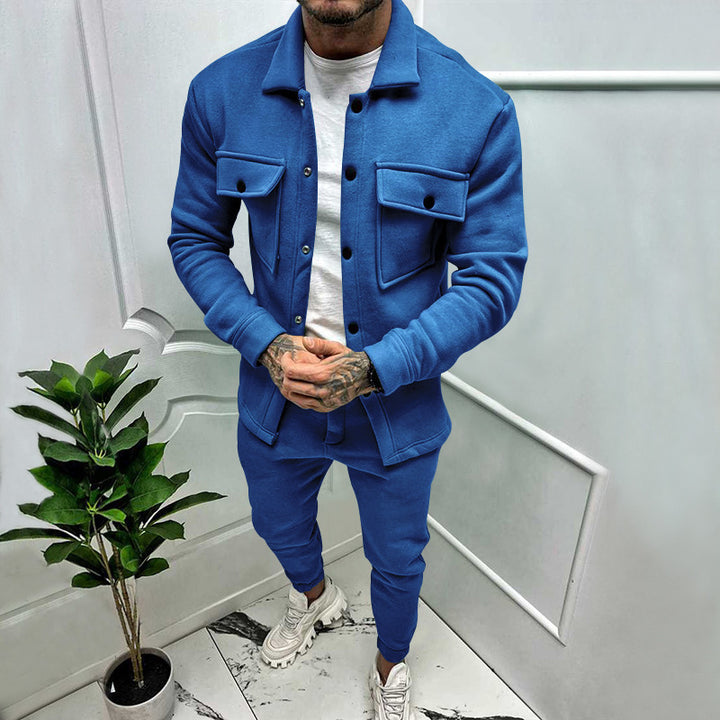 Men's leisure set made of high-quality jersey with a comfortable cut and practical pockets Lisslune