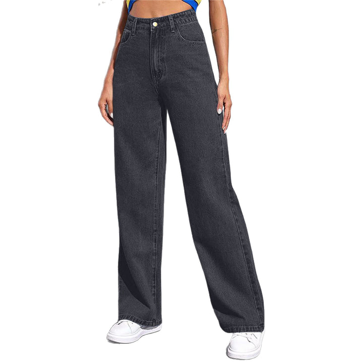 Damen Weite High-Waist Jeans im lässigen Schnitt mit eleganten Details Lisslune