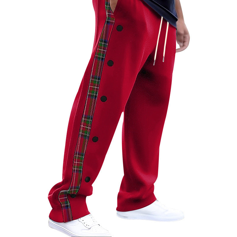 Men's casual cargo pants with snap buttons and trendy pattern Lisslune