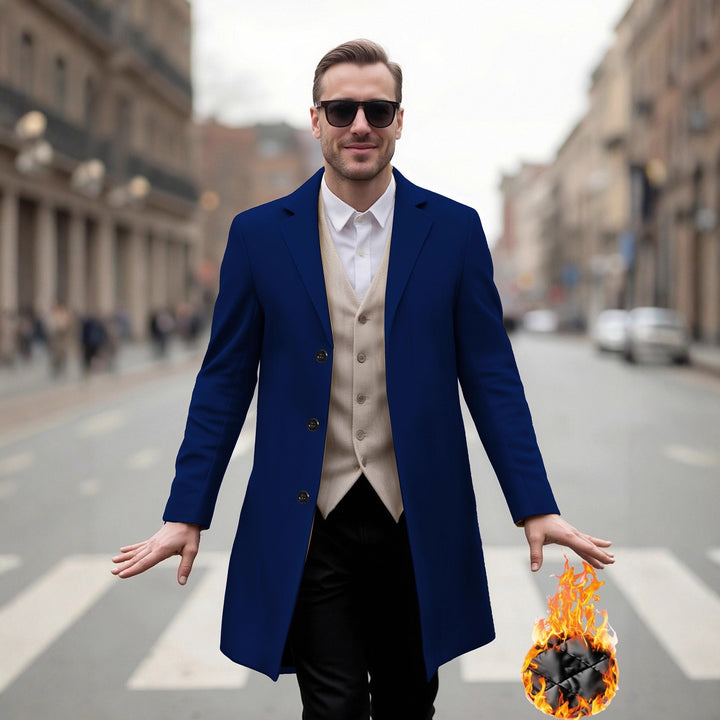 Men's elegant long coat with modern cut and optimal wearing comfort Lisslune