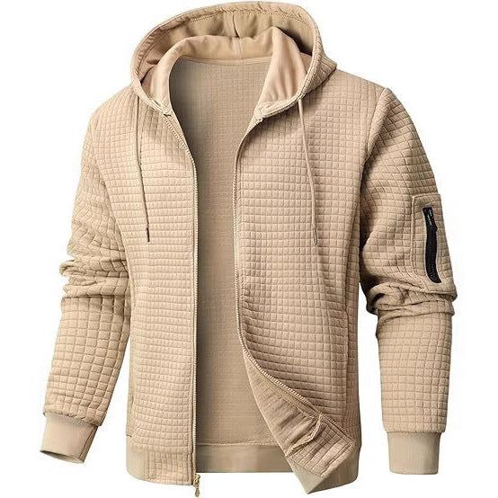 Men's quilted jacket with hood and practical zipper Lisslune