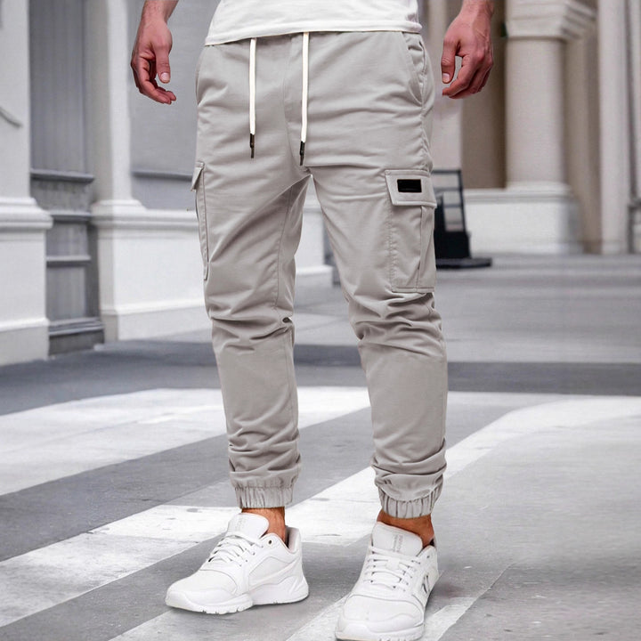 Men's Cargo Joggers with Elastic Waistband and Several Practical Pockets Lisslune