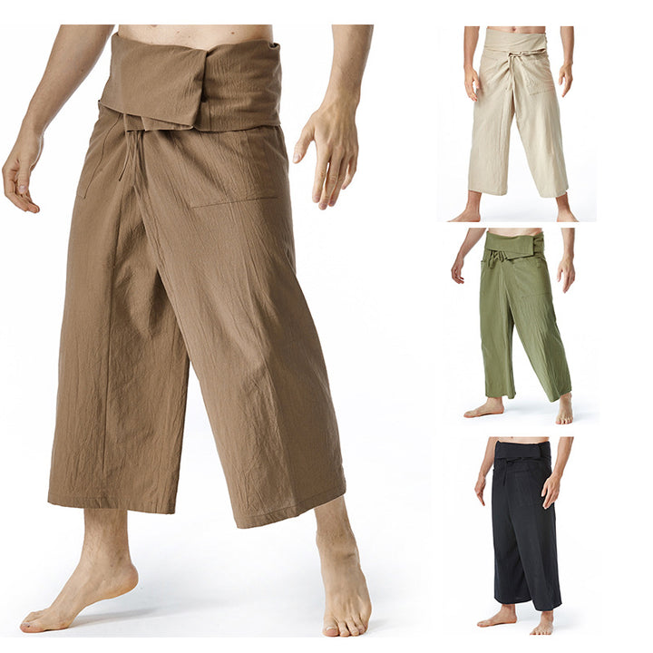 Men's casual pleated trousers with practical side pockets Lisslune