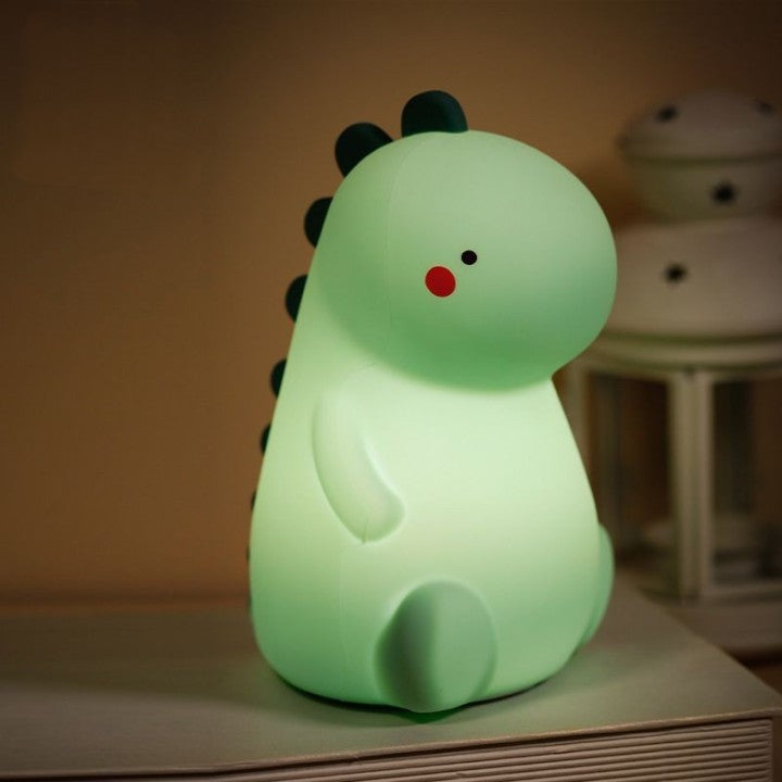 Lisslune | Squishy Silicone Blushing Dinosaur LED Night Light - Perfect Gift for Children and Girls