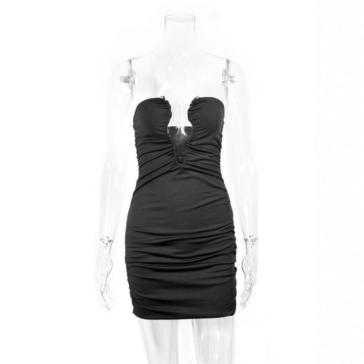Damen Minikleid mit tiefem Ausschnitt und figurbetontem Silhouette Lisslune