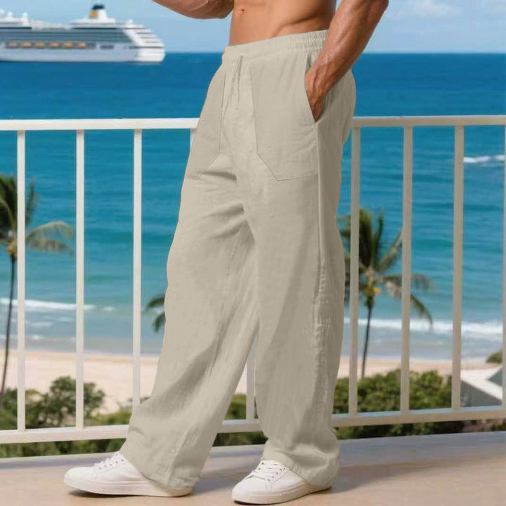 Men's leisure pants with elastic waistband and practical side pockets Lisslune