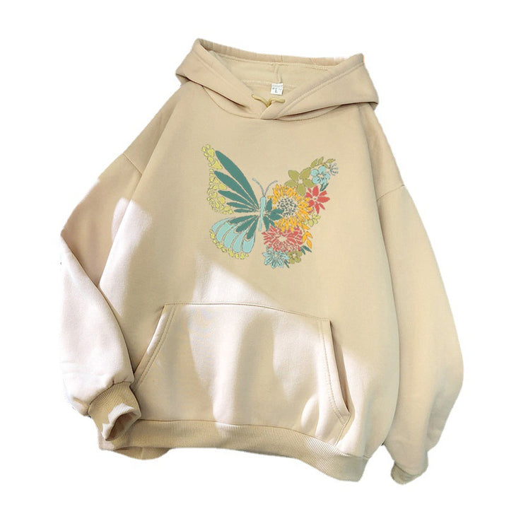 Women's hoodie with floral butterfly design Lisslune