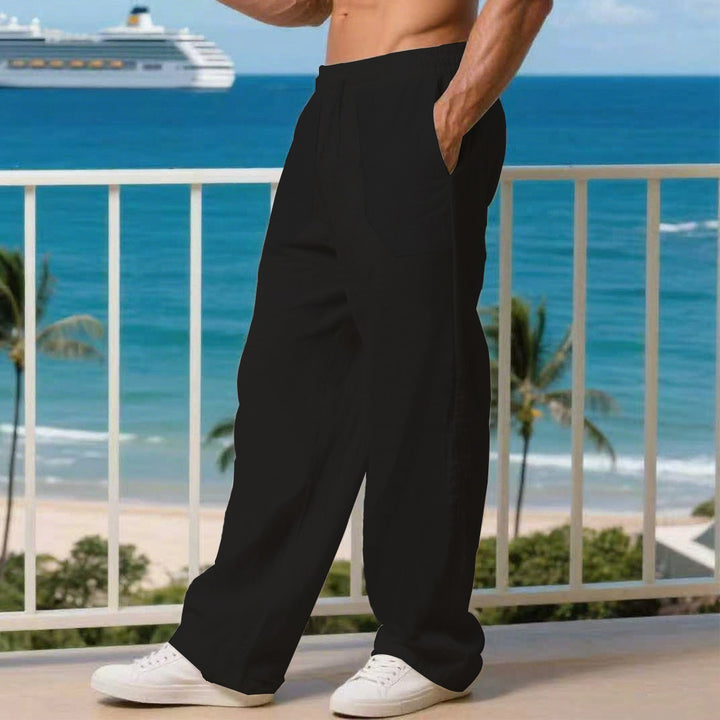 Men's leisure pants with elastic waistband and practical side pockets Lisslune