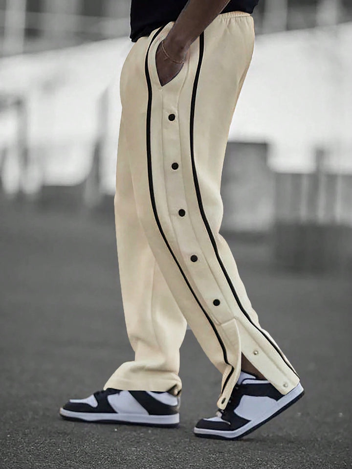 Men's Casual Sports Pants with Side Snap Buttons Lisslune