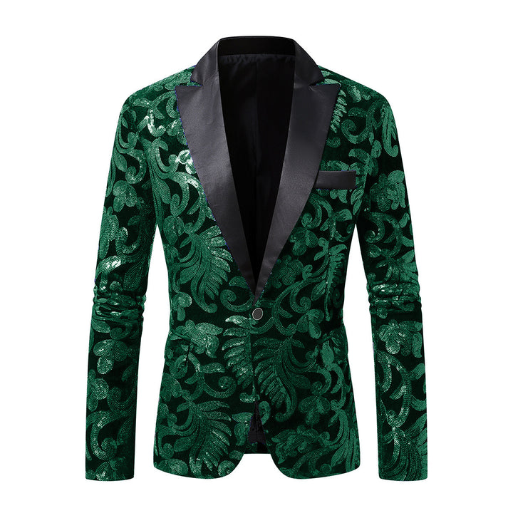 Men's Glamorous Jacquard Blazer with Shimmering Design Lisslune