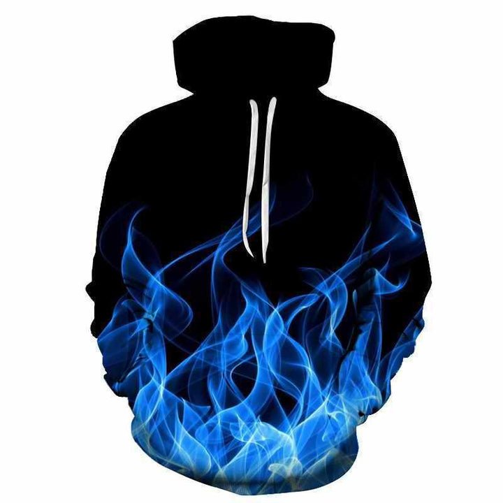 Unisex hoodie with eye-catching flame motif Lisslune