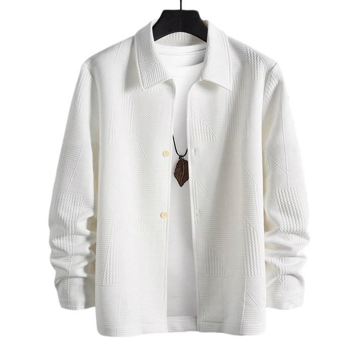 Men's fashionable shirt jacket with textured design and practical buttons Lisslune