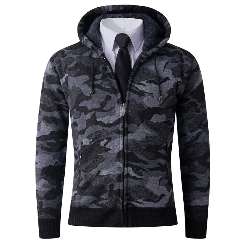 Men's fashionable hoodie jacket with stylish camouflage design Lisslune