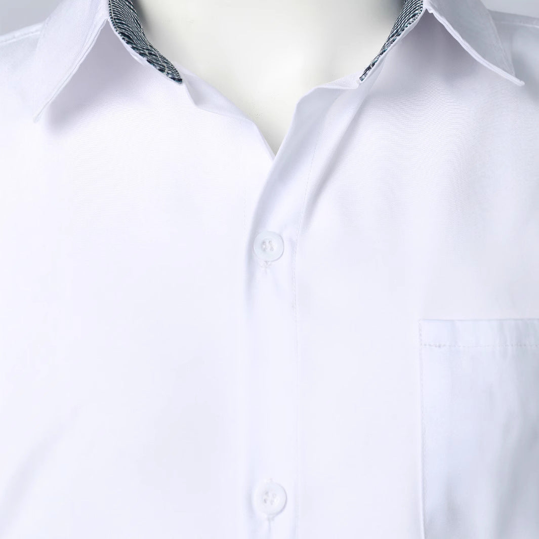 Men's long-sleeve shirt with fashionable collar and fine woven pattern Lisslune