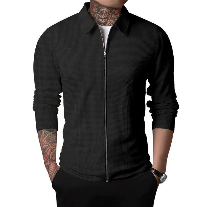 Men's cardigan with zipper and modern stand-up collar Lisslune