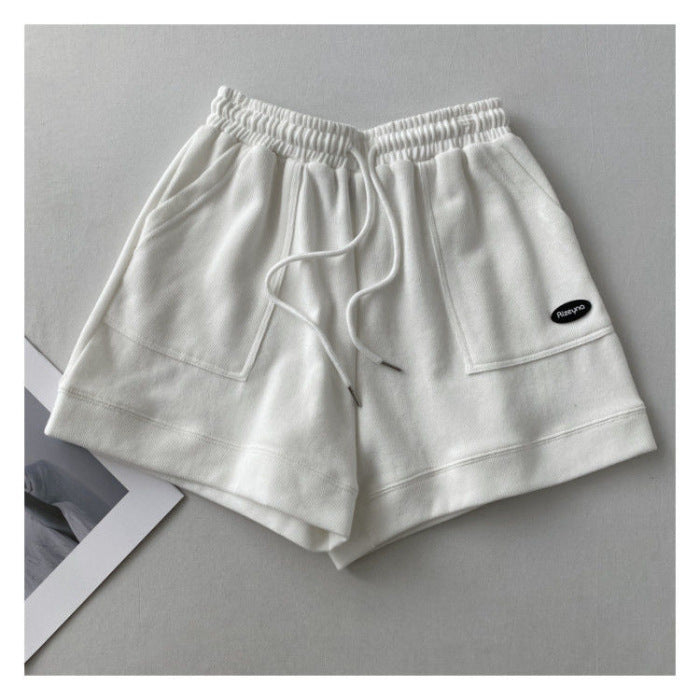 Women's casual jogging shorts with elastic waistband and practical side pockets