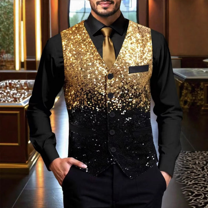 Men's Glittering Holiday Vest Lisslune
