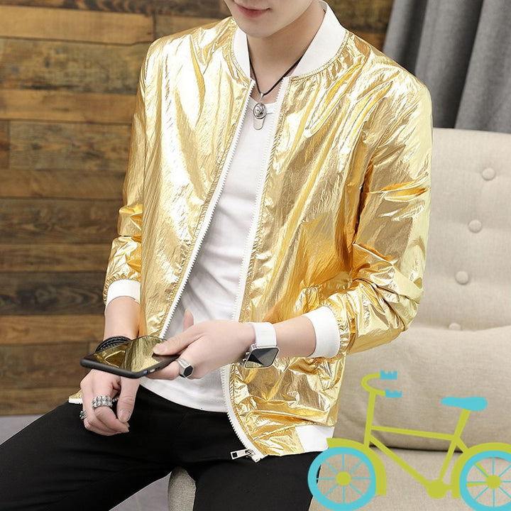 Men's fashionable bomber jacket in shiny design Lisslune