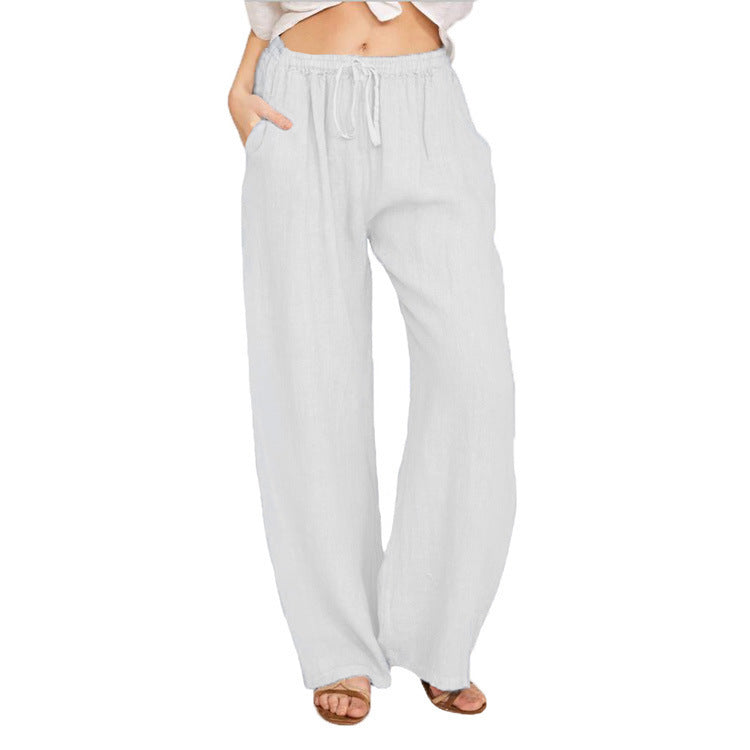 Damen bequeme Leinenhose Lisslune