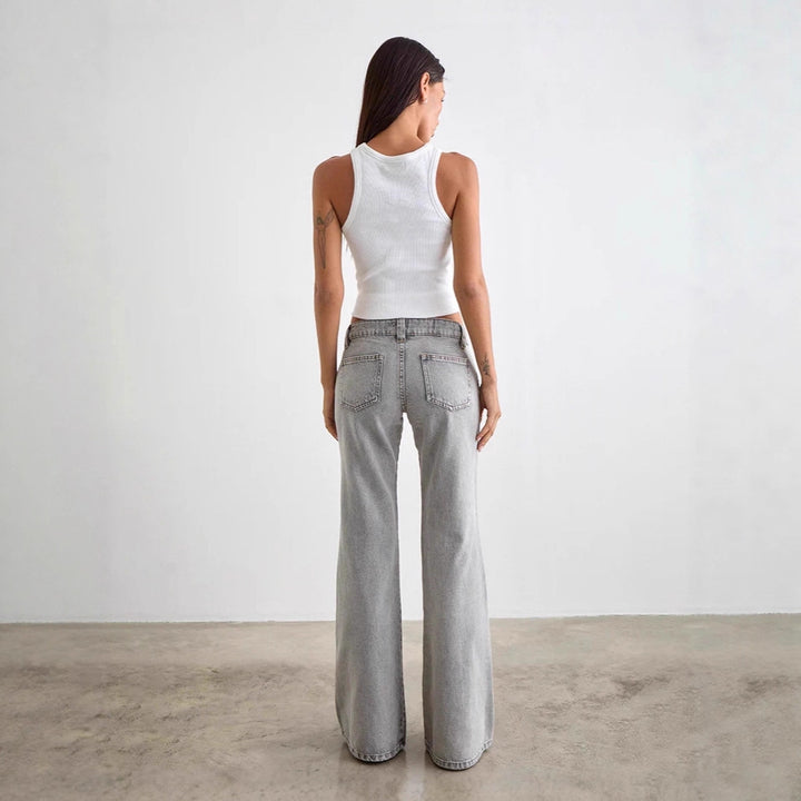 Women's bootcut jeans with a high waist and trendy cut Lisslune