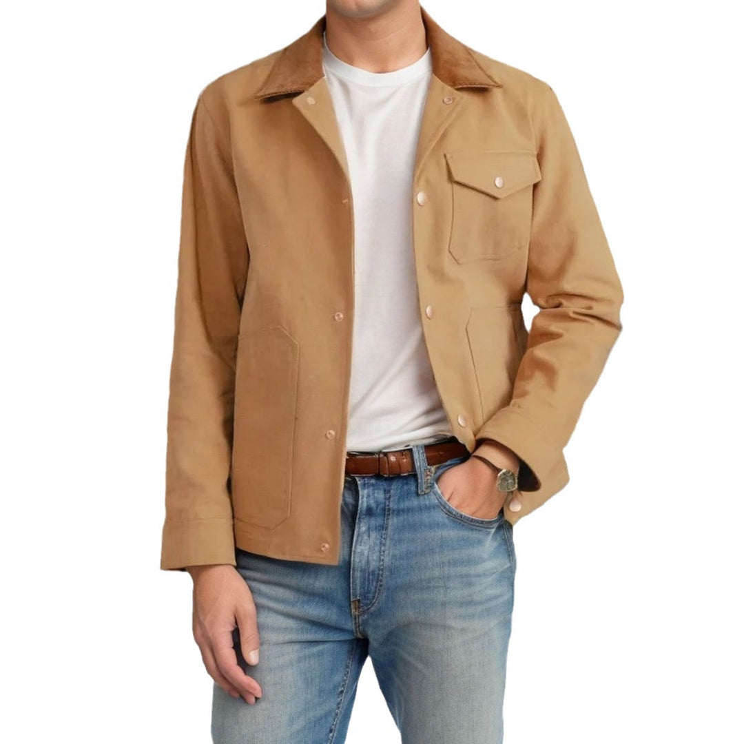 Men's suede jacket with stylish design and practical pockets Lisslune
