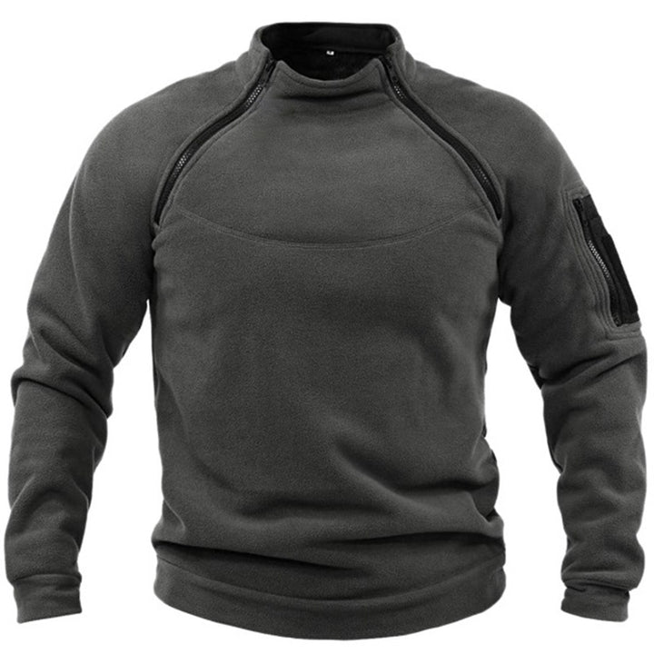 Men's fleece pullover with zipper and pockets Lisslune