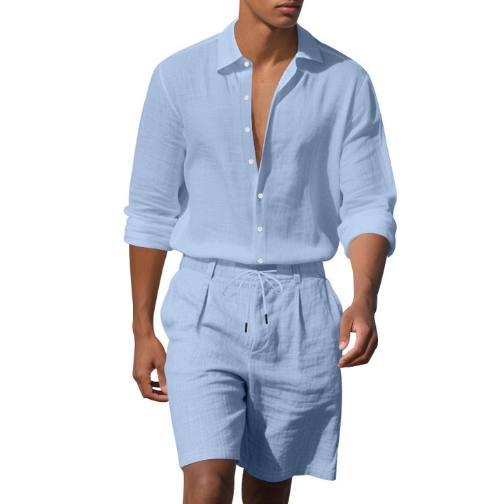 Men's elegant short-sleeve shirt with fine texture and modern cut Lisslune