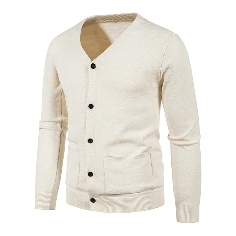 Men's cardigan with V-neck and practical pockets Lisslune
