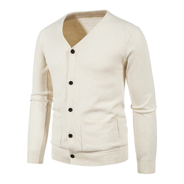 Men's cardigan with V-neck and practical pockets Lisslune