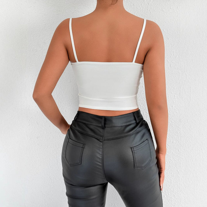 Damen Crop-Top mit raffinierten Rüschendetails Lisslune