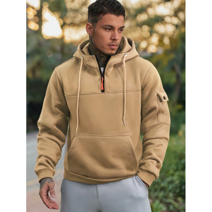Men's Functional Hoodie with Half Zipper and Side Pockets Lisslune