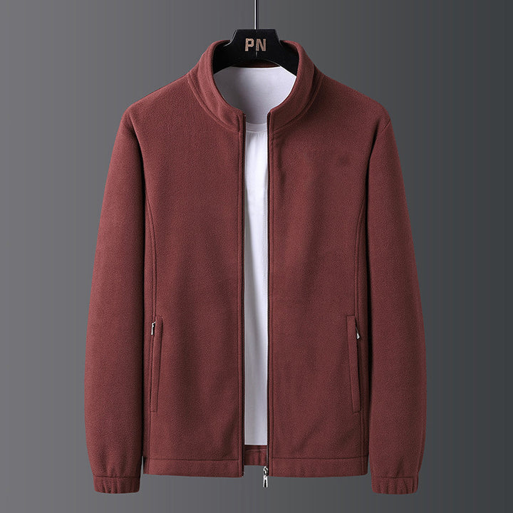 Men's fashionable fleece jacket with practical standing collar and side zip pockets Lisslune