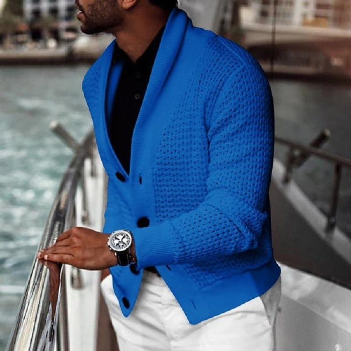 Men's fashionable knit blazer with textured design Lisslune