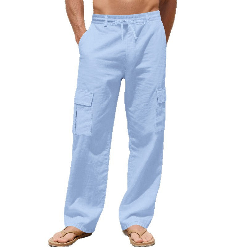 Men's cargo pants made of lightweight, breathable material with practical side pockets Lisslune