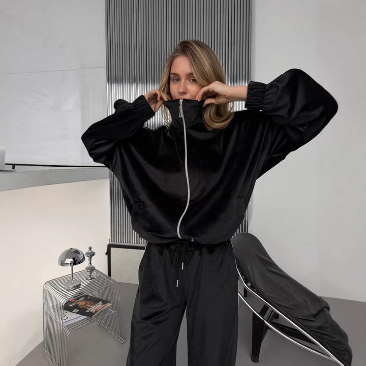 Women Sporty Satin Tracksuit Chic & Stylish