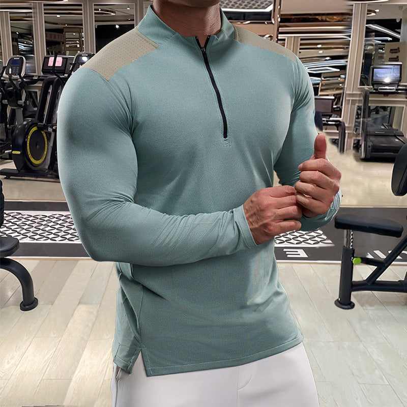 Men's Functional Thermal Long Sleeve Shirt with Zipper Lisslune