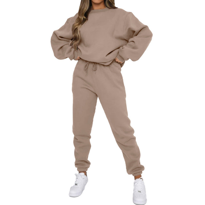 Women’s comfortable tracksuit with modern puff sleeves and elastic waistband Lisslune