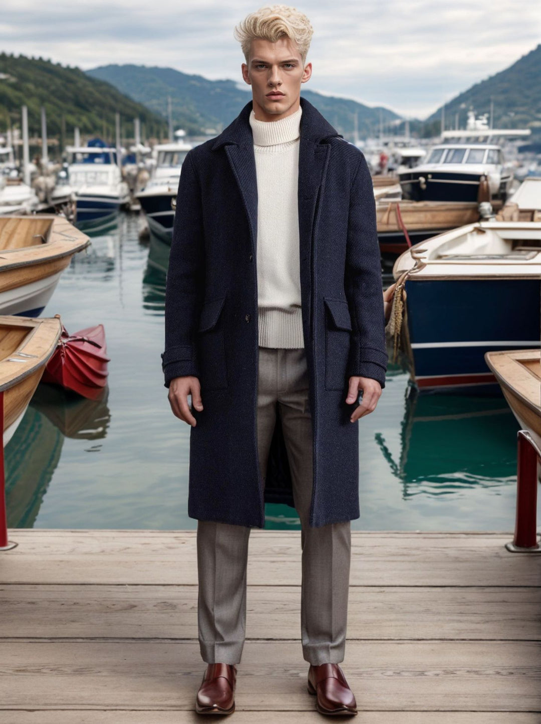 Men's elegant and high-quality wool coat Lisslune