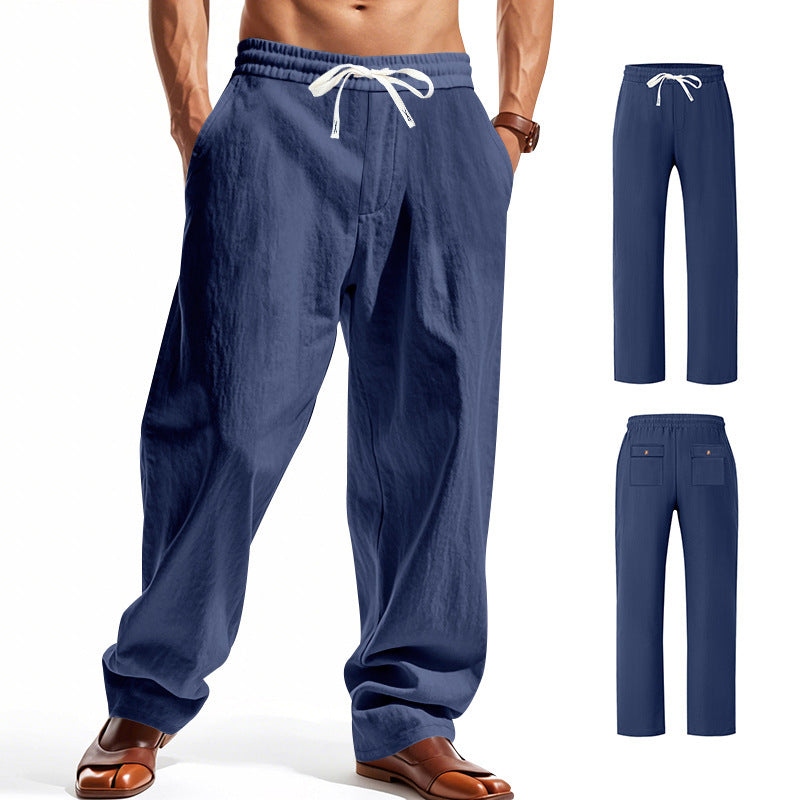 Men's airy leisure pants with elastic waistband and side pockets Lisslune
