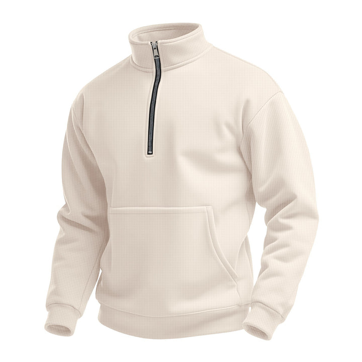 Women Stand Collar Sweater with Zipper and High-Quality Cotton Blend Lisslune