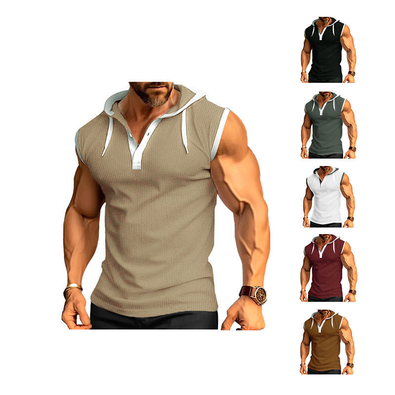 Men's sleeveless hoodie with breathable structure and stylish design Lisslune