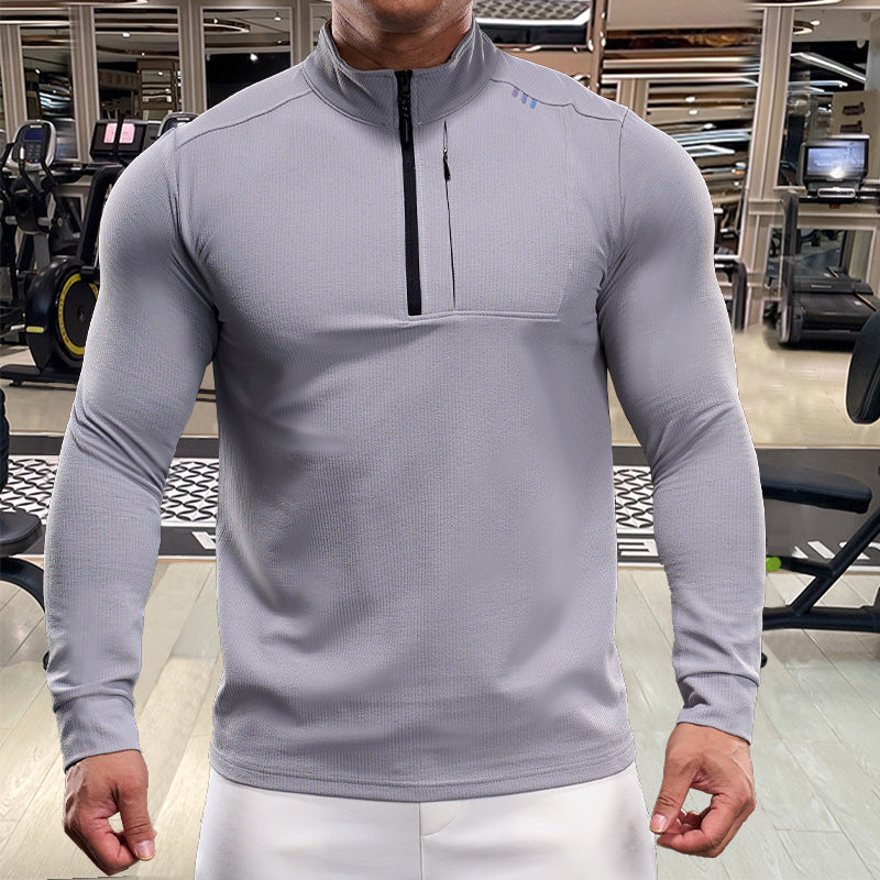 Men's Sporty Functional Top with High Collar Lisslune