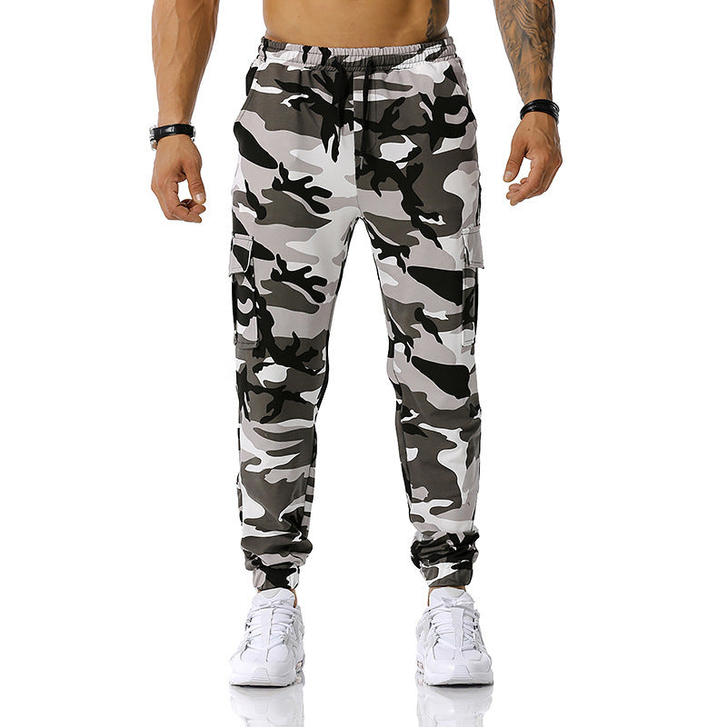 Men's Camouflage Cargo Pants with Elastic Waistband and Practical Side Pockets Lisslune