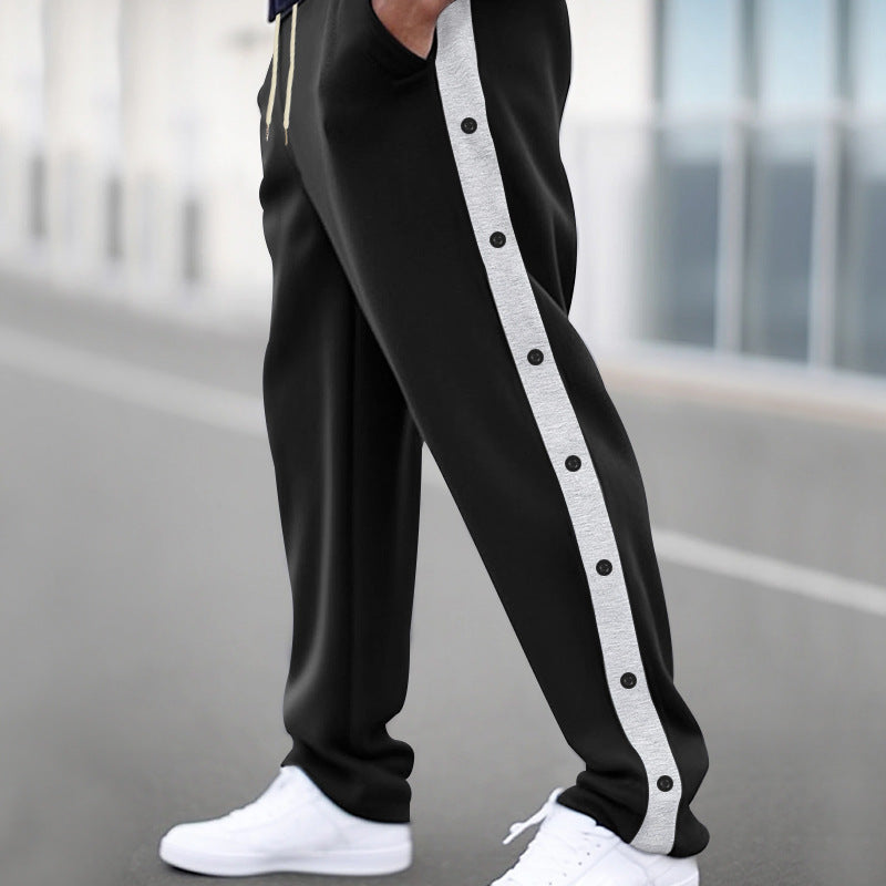 Men's sporty joggers with snap button closure and breathable material Lisslune