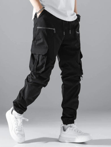 Men's cargo joggers with elastic waistband and practical zip pockets Lisslune
