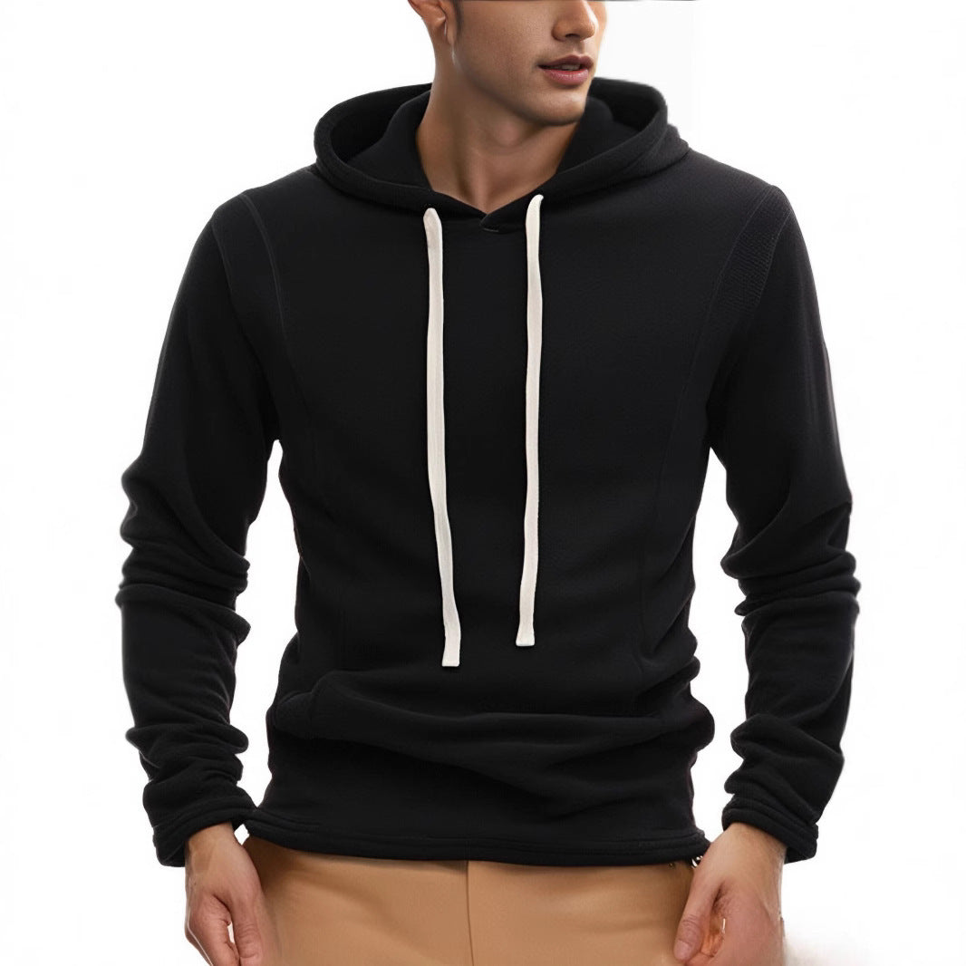 Men's fleece hoodie with fashionable cut and side zippers Lisslune