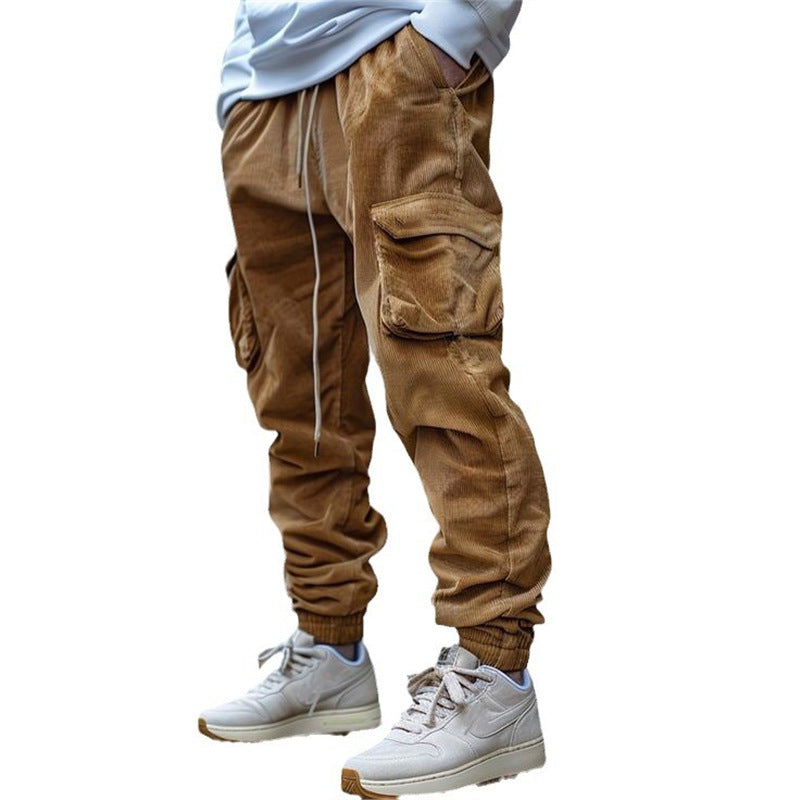 Men's cargo pants with functional pockets and elastic waistband Lisslune