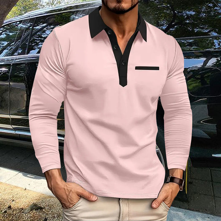 Men's polo shirt with modern collar and practical chest pocket Lisslune